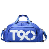 Sports Fitness Bag Large Capacity Luggage Bag Dry Wet Separation With Shoes Position Hand-Held Backpack Travel Bag, Pink White, Pink Yellow, Black and White, Black Yellow, Blue and White, Blue Yellow, Deep Blue White, Dark Blue Yellow, Red White       ...