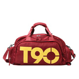 Sports Fitness Bag Large Capacity Luggage Bag Dry Wet Separation With Shoes Position Hand-Held Backpack Travel Bag, Pink White, Pink Yellow, Black and White, Black Yellow, Blue and White, Blue Yellow, Deep Blue White, Dark Blue Yellow, Red White       ...