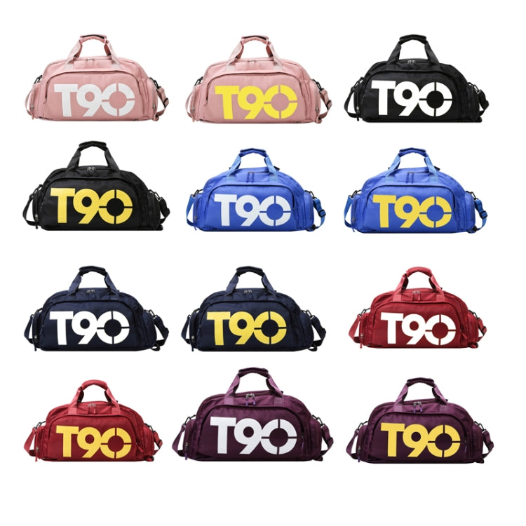 Sports Fitness Bag Large Capacity Luggage Bag Dry Wet Separation With Shoes Position Hand-Held Backpack Travel Bag, Pink White, Pink Yellow, Black and White, Black Yellow, Blue and White, Blue Yellow, Deep Blue White, Dark Blue Yellow, Red White       ...