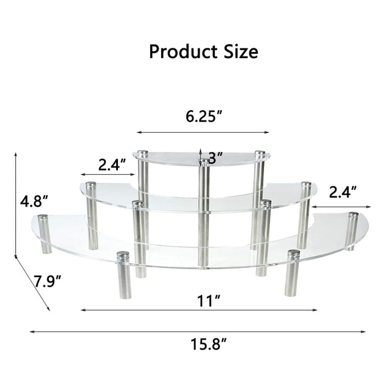 3-Layer Acrylic Cake Display Stand Cosmetic Display Stand, 2 PCS