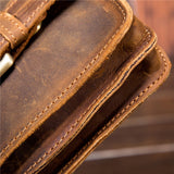 2034 Men Retro Leather Phone Waist Bag, Dark Brown, Yellow Brown