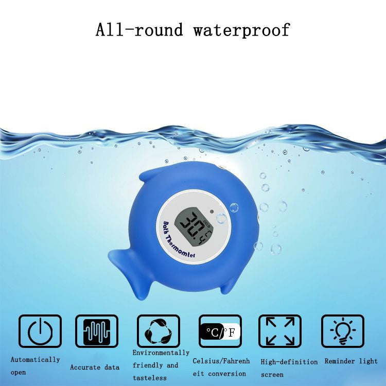 2 PCS Little Fish Baby Bath Electronic Thermometer Bathtub Pool Water Thermometer, Blue, Pink