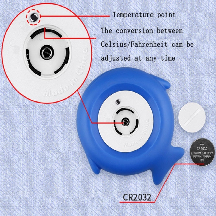 2 PCS Little Fish Baby Bath Electronic Thermometer Bathtub Pool Water Thermometer, Blue, Pink