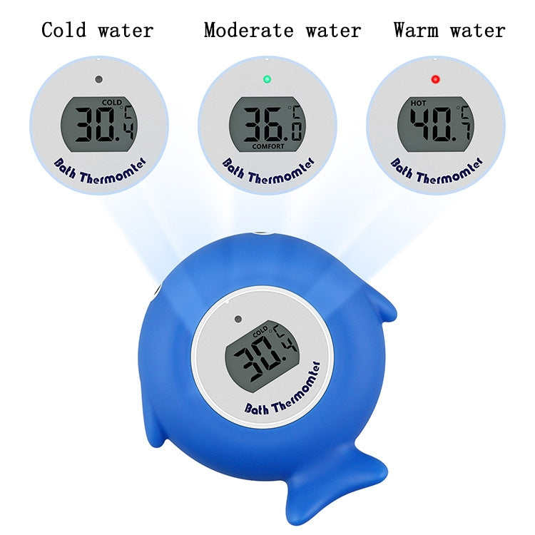 2 PCS Little Fish Baby Bath Electronic Thermometer Bathtub Pool Water Thermometer, Blue, Pink