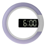 LED Mirror Hollow Wall Clock 7-color Switch Electronic Digital Display Wall Clock, Hollow Wall Clock