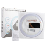LED Mirror Hollow Wall Clock 7-color Switch Electronic Digital Display Wall Clock, Hollow Wall Clock