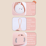 TL15 Cartoon Body Sensing Bedside Cabinet USB Charging Night Light, Pink Cat, Blue Cat, White Cat, Pink Rabbit, Blue Rabbit, White Rabbit