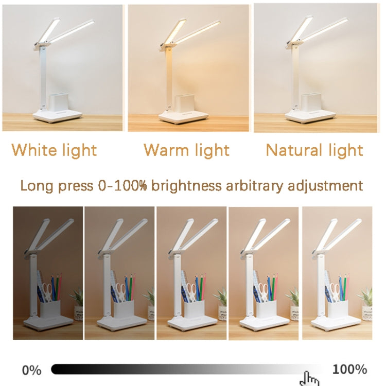 Double Head Lighting LED Charging Desk Lamp,Style:, Plug-in Version+Cable, Rechargeable 3600mAh+Cable, Rechargeable 4000mAh+Cable