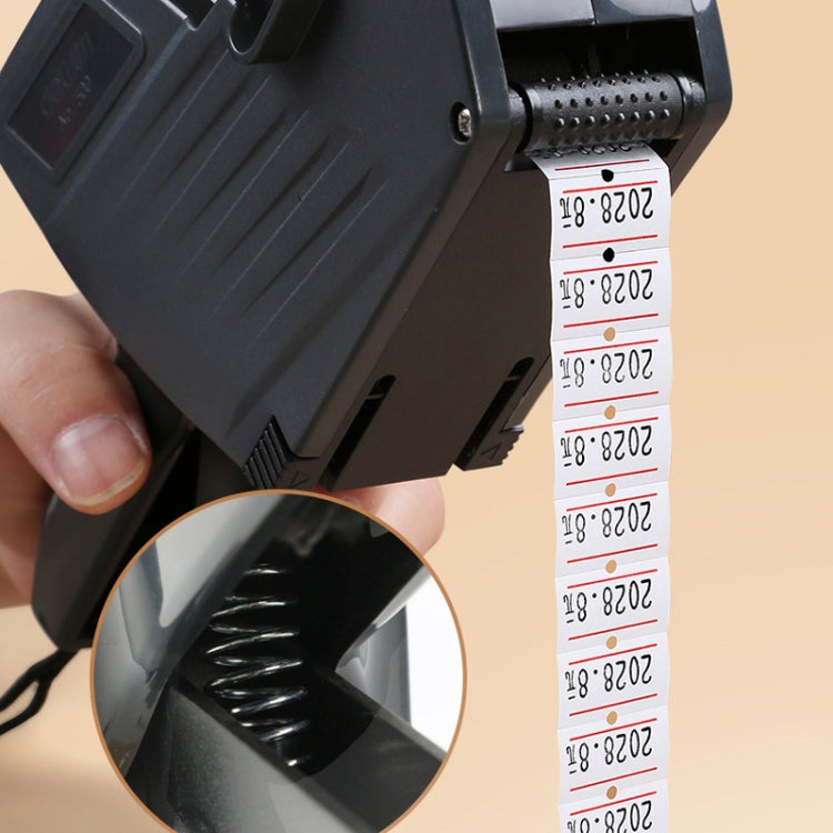 Deli 7500 Date Batch Number Handheld Label Printer, With 2 Ink Wheel +1 Roll Price Tag