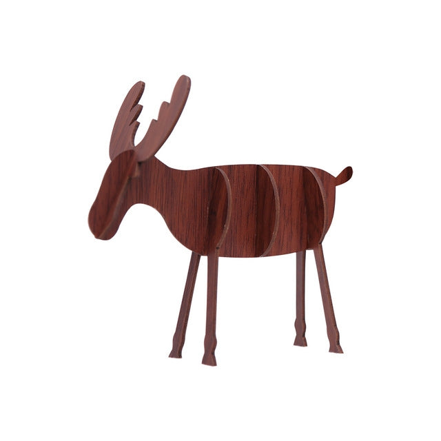 2 PCS Christmas Decorations Wooden DIY Elk Decorations Children Creative Gifts Desktop Decoration, L, S