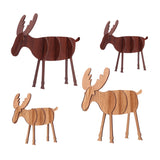 2 PCS Christmas Decorations Wooden DIY Elk Decorations Children Creative Gifts Desktop Decoration, L, S