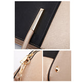 20822 4 in 1 Fashion Diagonal Handbags PU Large-Capacity Bag, Black Gold, Pink White, Blue Black, Black White