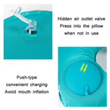 Travel Inflatable Press U-Shaped Neck Guard Pillow, Flocked U009-01（Peacock Green ）, Flocked U009-03（Light Gray）, Flocked U009-04（Medium Blue）, Flocked U009-02（Rose Red）, Flocked U009-05（Dark Blue）, Flocked U009-060（Sky Blue）, Flocked U009-070（Orange） ...