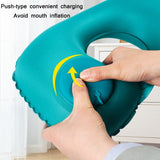 Travel Inflatable Press U-Shaped Neck Guard Pillow, Flocked U009-01（Peacock Green ）, Flocked U009-03（Light Gray）, Flocked U009-04（Medium Blue）, Flocked U009-02（Rose Red）, Flocked U009-05（Dark Blue）, Flocked U009-060（Sky Blue）, Flocked U009-070（Orange） ...