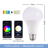 2 PCS Tuya TY-10W RGB+CCT Bluetooth Mobile Phone Control Smart LED Bulb Ball