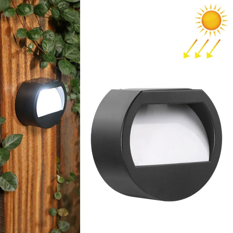 Solar Outdoor Waterproof LED Round Wall Lamp Stair Light, White Light, Warm Light
