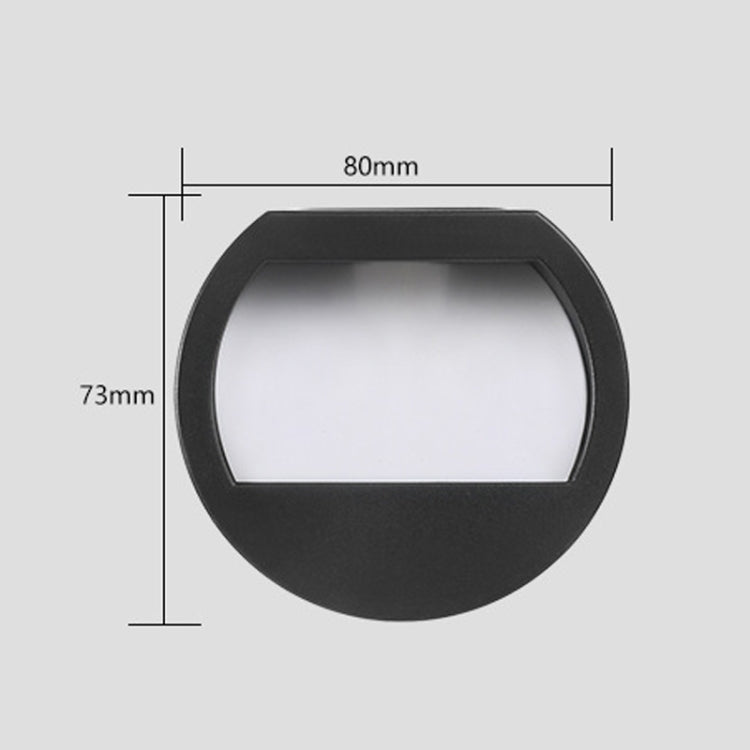 Solar Outdoor Waterproof LED Round Wall Lamp Stair Light, White Light, Warm Light