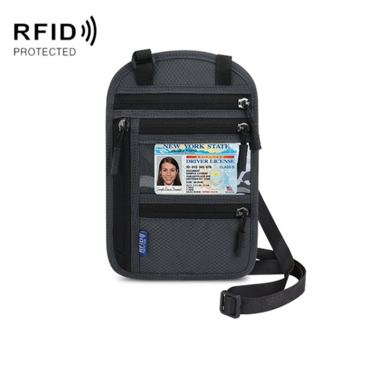 RFID Multi-Function Halter Passport Bag Certificate Protection Cover, Black, Light Grey, Dark Gray, Lake Blue, Rose Red