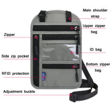RFID Multi-Function Halter Passport Bag Certificate Protection Cover, Black, Light Grey, Dark Gray, Lake Blue, Rose Red