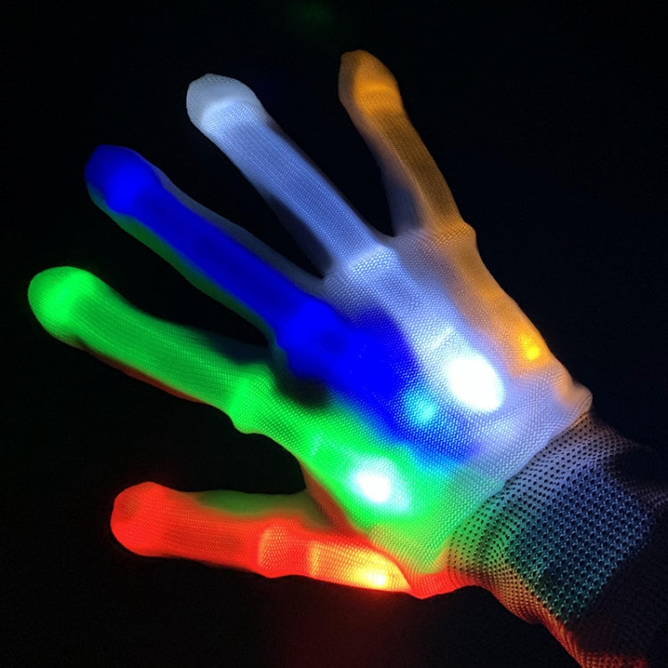 1 Pairs Hand Bones LED Glowing Gloves, XL XL Colorful