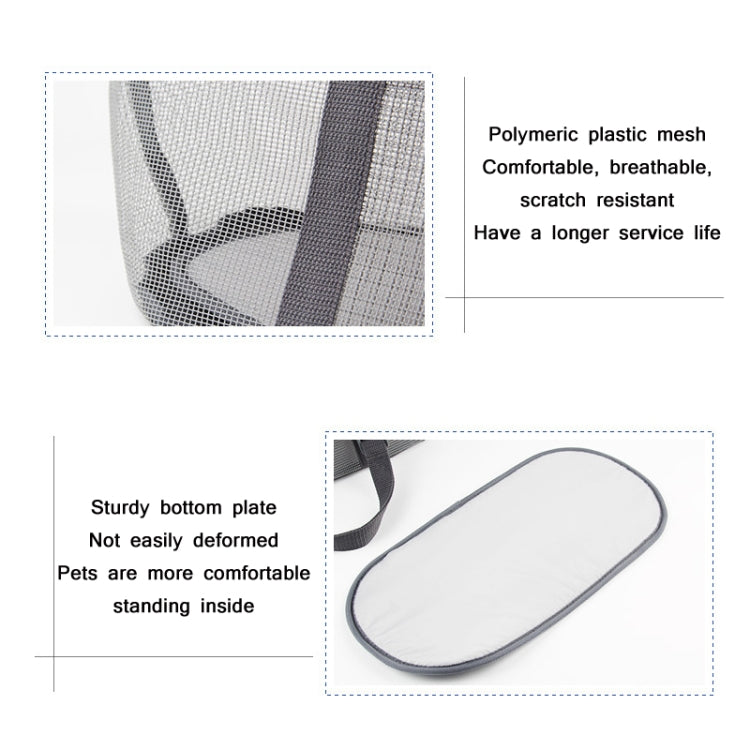 Pttie Baggie Panoramic Breathable Dog Outing Handbag, 0901A Grey + Black, 0901B Grey + Blue, 0901C Grey + Orange