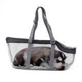 Pttie Baggie Panoramic Breathable Dog Outing Handbag, 0901A Grey + Black, 0901B Grey + Blue, 0901C Grey + Orange
