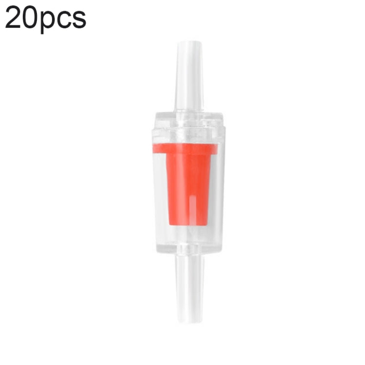 20 PCS Fish Tank Oxygen Pump Trachea Check Valve, 4mm (Red), 4mm (Black), 4mm (White), 4mm (Blue), 8mm (Red), 10mm (White), 12mm (White), 4mm (White Red), 4mm (White Black) 4mm (Red)