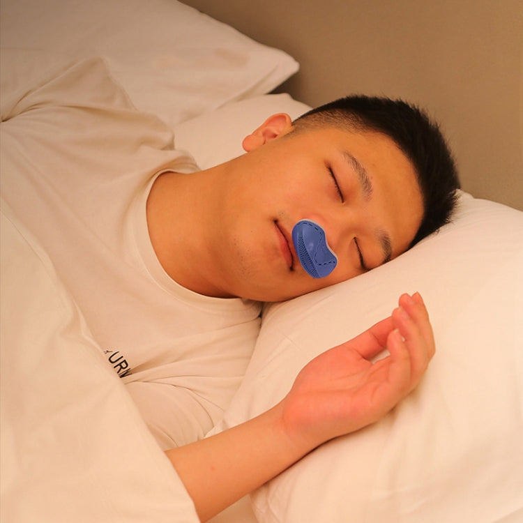 QC-002 Portable Chargeable Electric Anti-Snoring Device, Coral Blue, Icon White