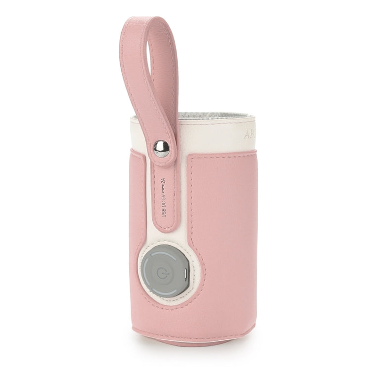 027 Leather Insulated Baby Bottle Cover Heating Bottle Bag, Free Size Free Size Pink