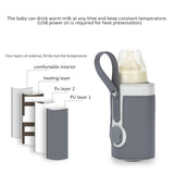 027 Leather Insulated Baby Bottle Cover Heating Bottle Bag, Free Size