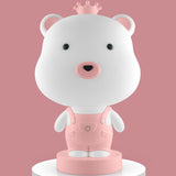 3W Cartoon Crown Pet USB Touch Control Night Light, Rabbit Pink, Rabbit Gray, Rabbit Light Blue, Bear Pink, Bear Gray, Bear Coffee, Cow Pink, Cow Coffee, Cow Green, Tiger Pink, Tiger Coffee, Tiger Green
