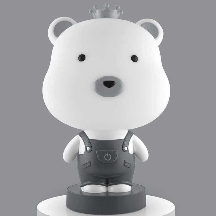 3W Cartoon Crown Pet USB Touch Control Night Light, Rabbit Pink, Rabbit Gray, Rabbit Light Blue, Bear Pink, Bear Gray, Bear Coffee, Cow Pink, Cow Coffee, Cow Green, Tiger Pink, Tiger Coffee, Tiger Green