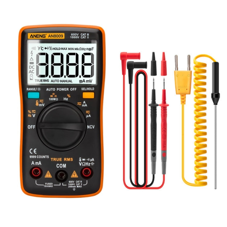 ANENG AN8009 NVC Digital Display Multimeter, Standard, Standard with Cable