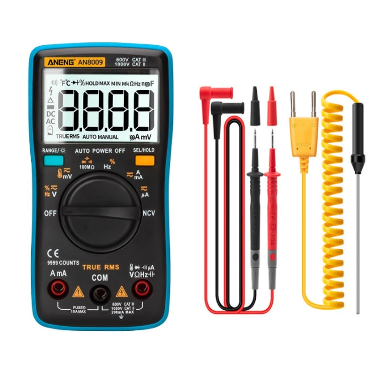 ANENG AN8009 NVC Digital Display Multimeter, Standard, Standard with Cable