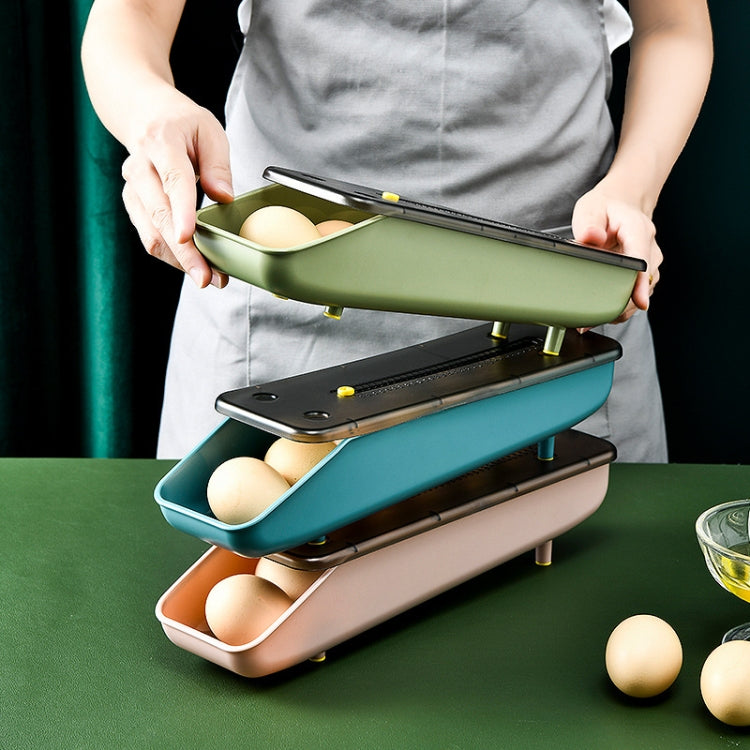 Automatically Fill The Egg Storage Box Refrigerator Fresh-Keeping Box, 1 Layers Pink, 1 Layers Green, 1 Layers Blue