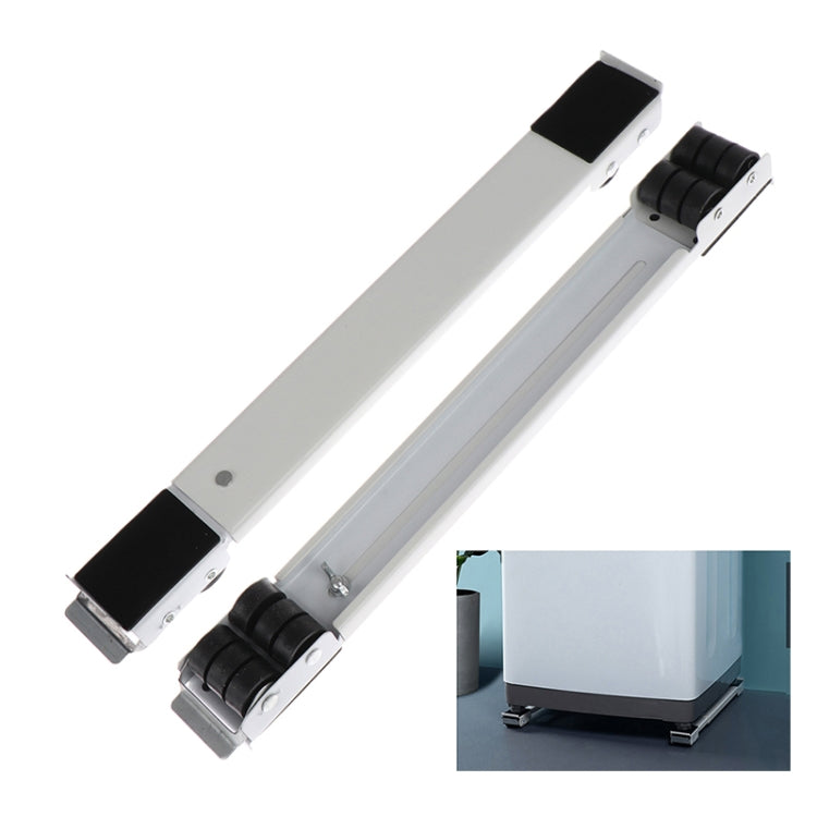 2 PCS Washing Machine Stand Movable Adjustable Refrigerator Base, Washing Machine Stand (Silver), Washing Machine Stand (White) Washing Machine Stand (White) White