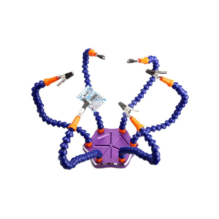 Universal Six-Jaw Aluminum Alloy Welding Station Power Distribution Board Welding Tool, Style:, Backplane + 6 Claw Clamp Backplane + 6 Claw Clamp Purple Bottom Plate