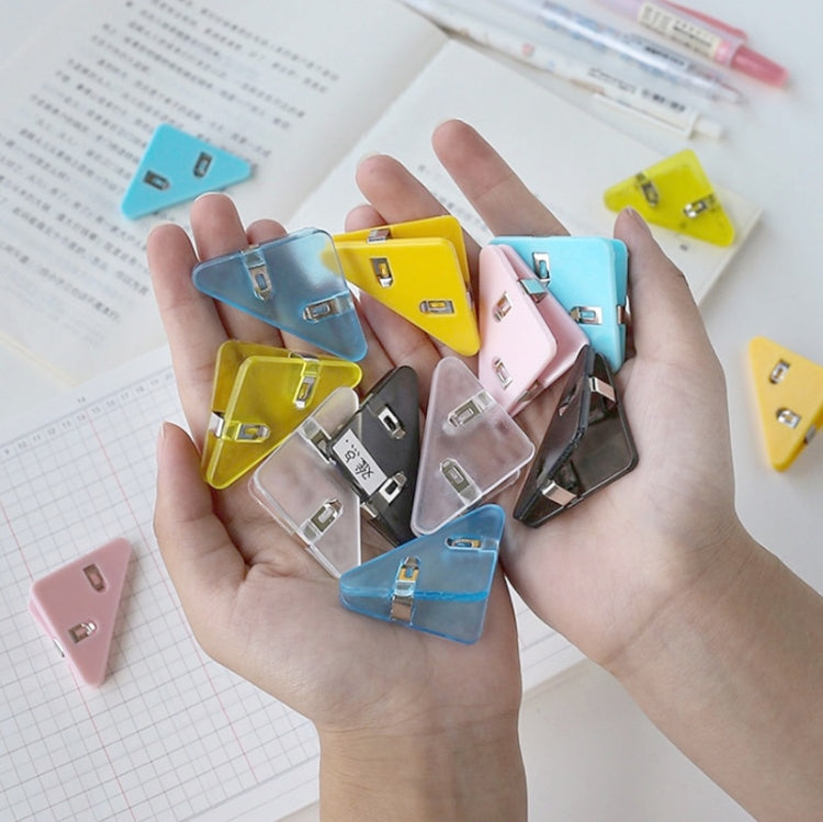 14 PCS Student Test Paper Storage Triangle Book Edge Clip, Transparent White, Transparent Black, Transparent Blue, Transparent Yellow, Transparent Red, Transparent Pink, Solid Pink, Solid Blue, Solid yellow / triplayer, Solid Black