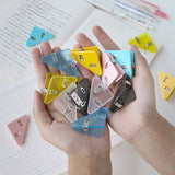 14 PCS Student Test Paper Storage Triangle Book Edge Clip, Transparent White, Transparent Black, Transparent Blue, Transparent Yellow, Transparent Red, Transparent Pink, Solid Pink, Solid Blue, Solid yellow / triplayer, Solid Black