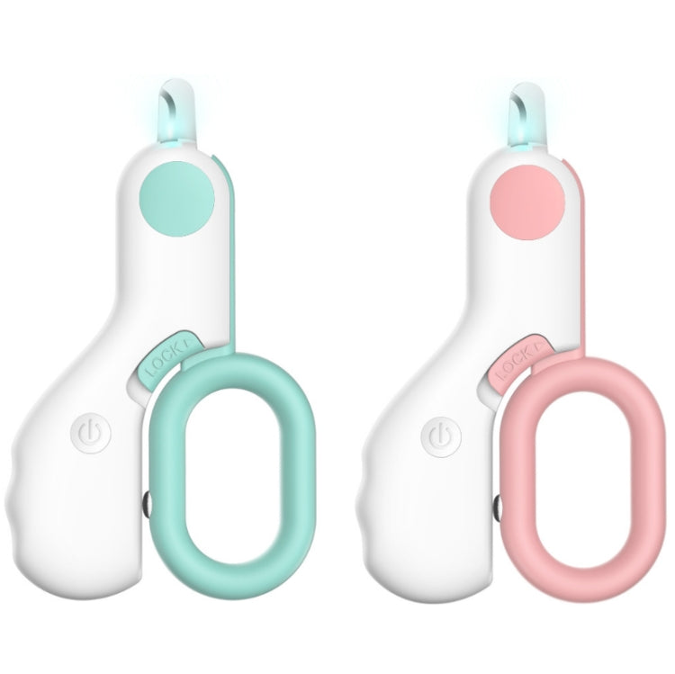 Pet Nail Clippers With LED Blood Line Light, Blue, Pink
