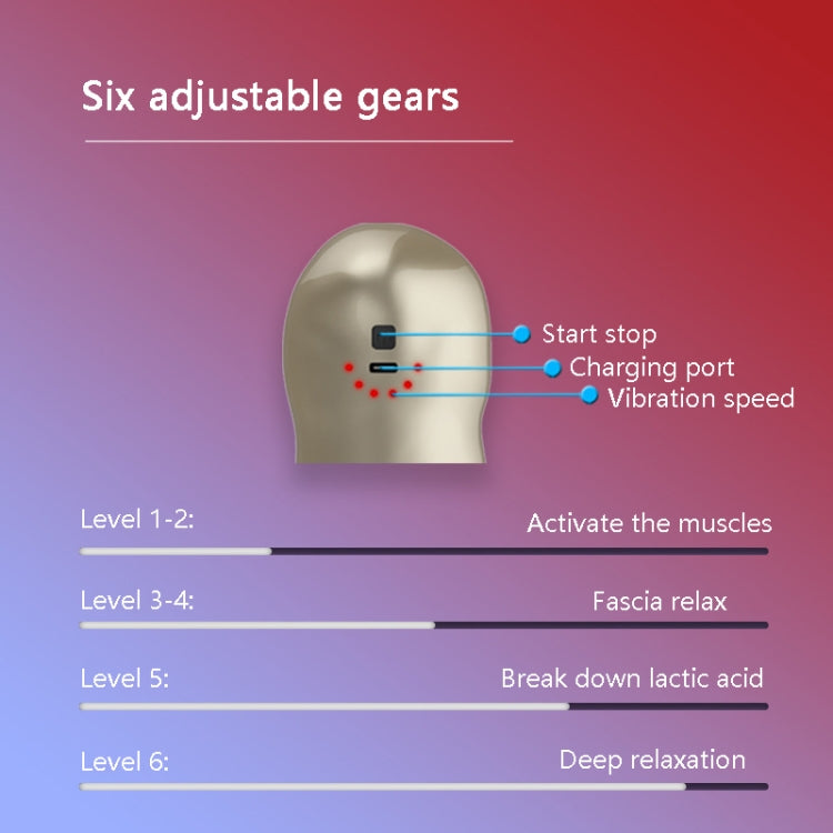 USB Arm Shape Muscle Relaxation Fascia Gun, Red, Blue, Black