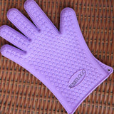 2 PCS Silicone Insulation Baking Oven Microwave Dish Clip Gloves, Blue, Green, Yellow, Pink, Purple, Orange Purple