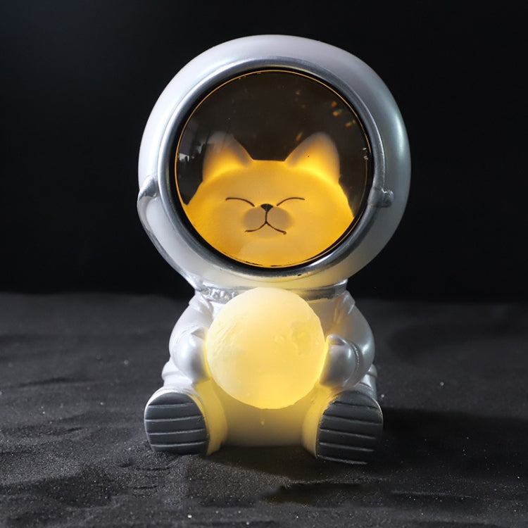 W1153 Resin Planet Night Light Home Decorations, Style:, Silver Star, Golden Star, Puppy Astronaut, Kitten Astronaut, Bear Astronaut Kitten Astronaut