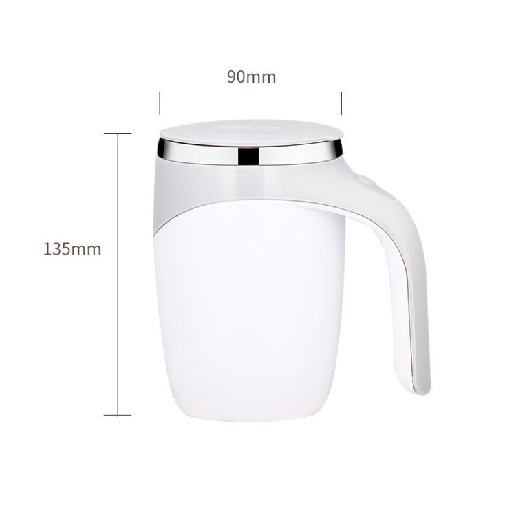 A223 Stainless Steel Automatic Magnetized Coffee Mixing Cup, White, Brown
