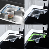 VIB-888 Kitchen Sink Triangle Hanging Net Drain Rack, Blue, Gray, White, Dark Green