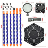 SN6SB-USB Six-Claw LED Lights Welding Station With Magnifying Glass & Fan, SN6SB-USB