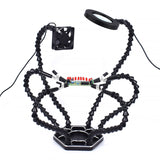 Six-Jaw LED Lamp Magnifying Glass Soldering Station with Fan, N-SS6LMF-BK9, N-SS6LF-BK9