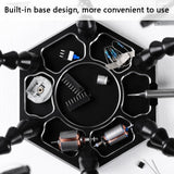 Six-Jaw LED Lamp Magnifying Glass Soldering Station with Fan, N-SS6LMF-BK9, N-SS6LF-BK9