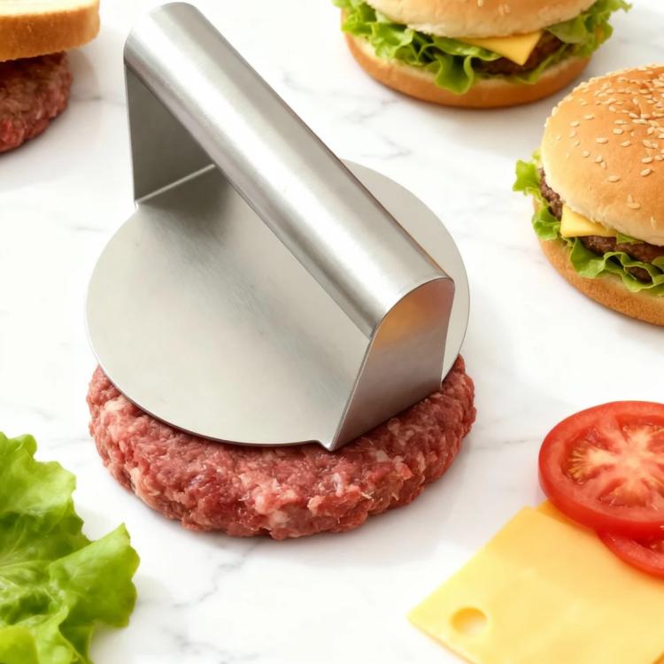 Stainless Steel Hamburger Manual Meat Press, Specification: Circular, Circular, Square