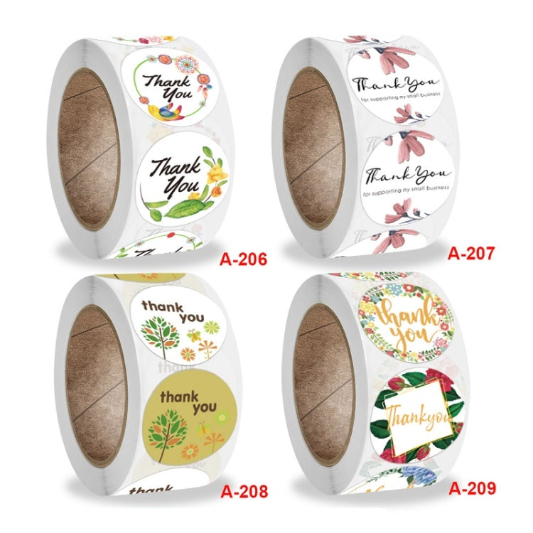 Thank You Flower Sticker Handicraft Decoration Envelope Sealing Sticker, A-206, A-207, A-208, A-209